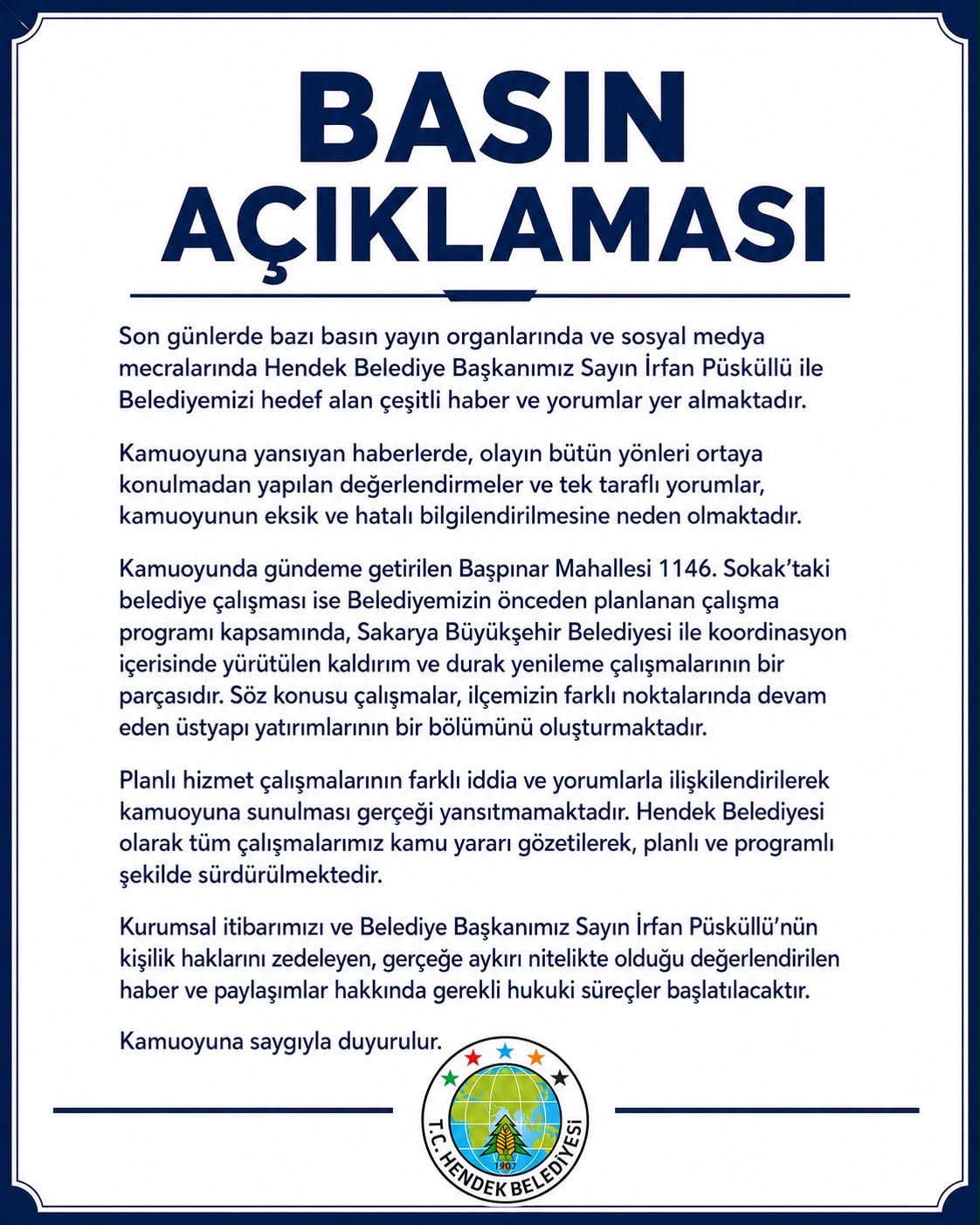 BASIN AÇIKLAMASI!